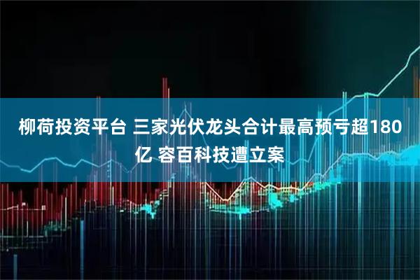 柳荷投资平台 三家光伏龙头合计最高预亏超180亿 容百科技遭立案